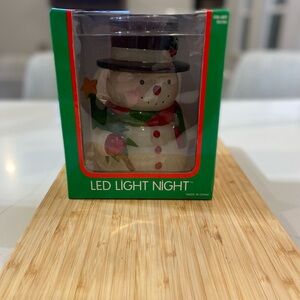 Festive LED Snowman with Hat and Scarf
